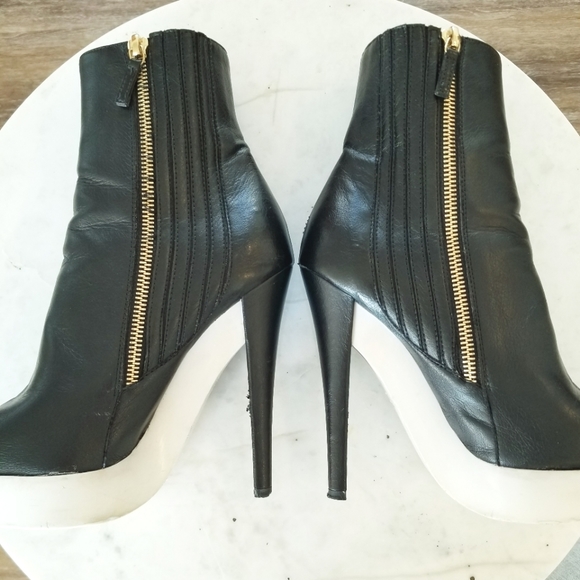 Stella McCartney Women's Black Ankle Boots Leather Mid-Calf Platform Designer 6 - Picture 5 of 16